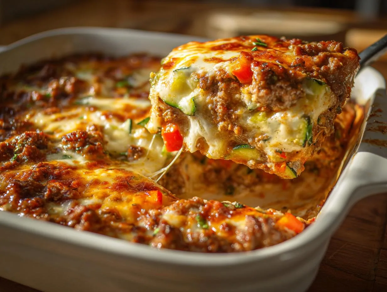 Beefy Zucchini Pizza Casserole Your Family Will Devour!