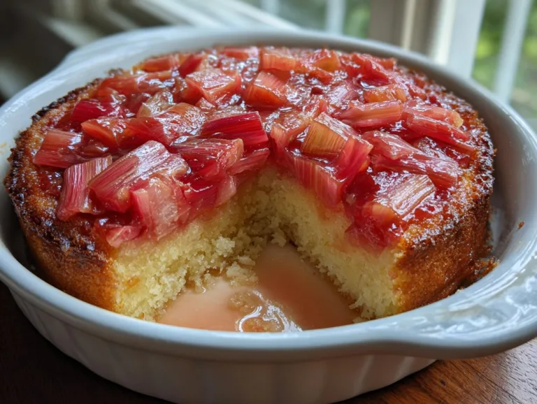 Caramelized Rhubarb Upside-Down Cake