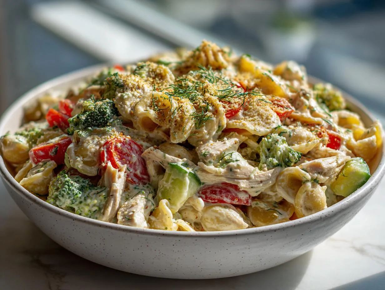 Creamy Ranch Protein Pasta Salad Steals Every Picnic