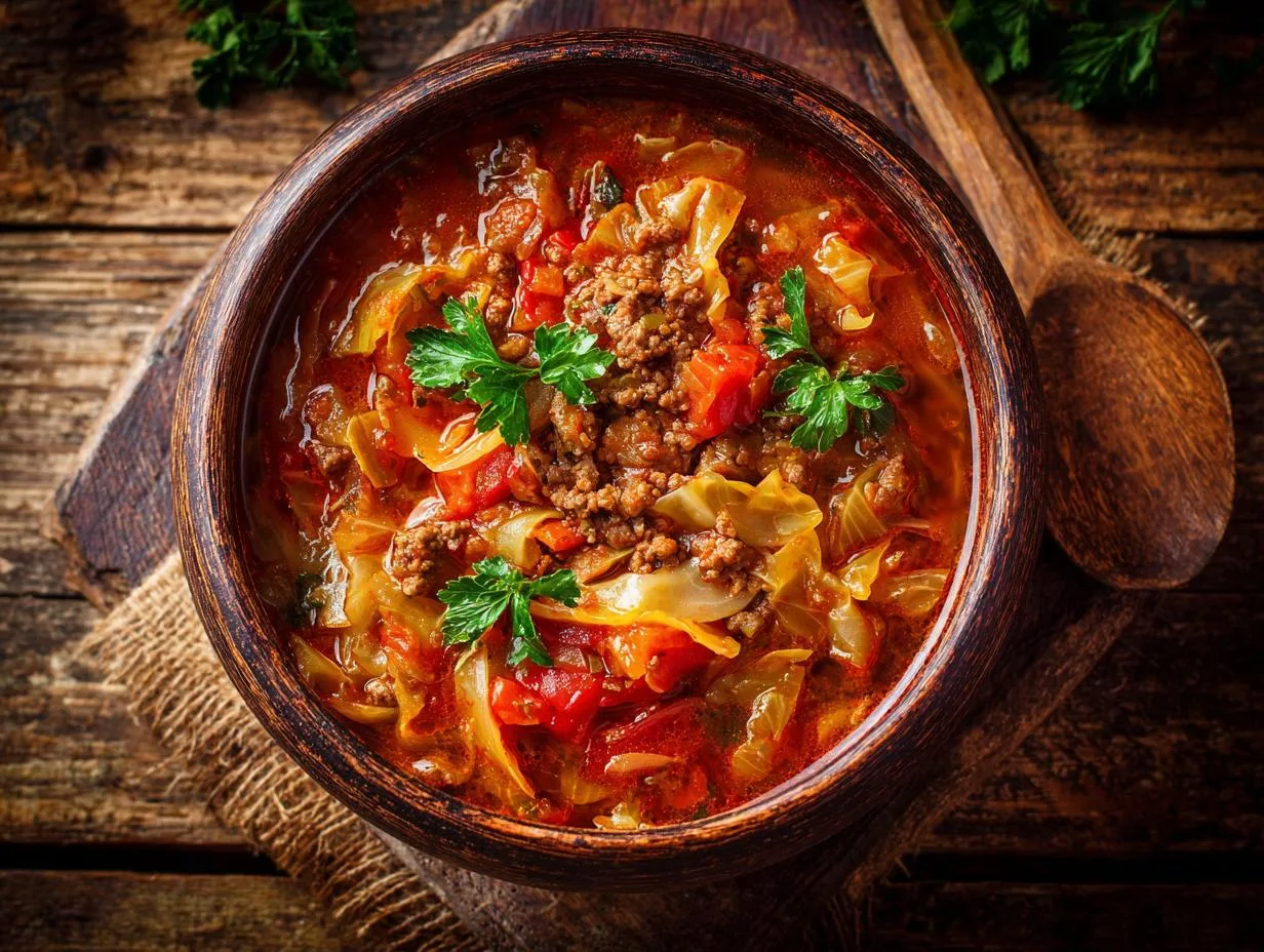 Grandma Jo’s Heartwarming Crockpot Cabbage Roll Soup Recipe