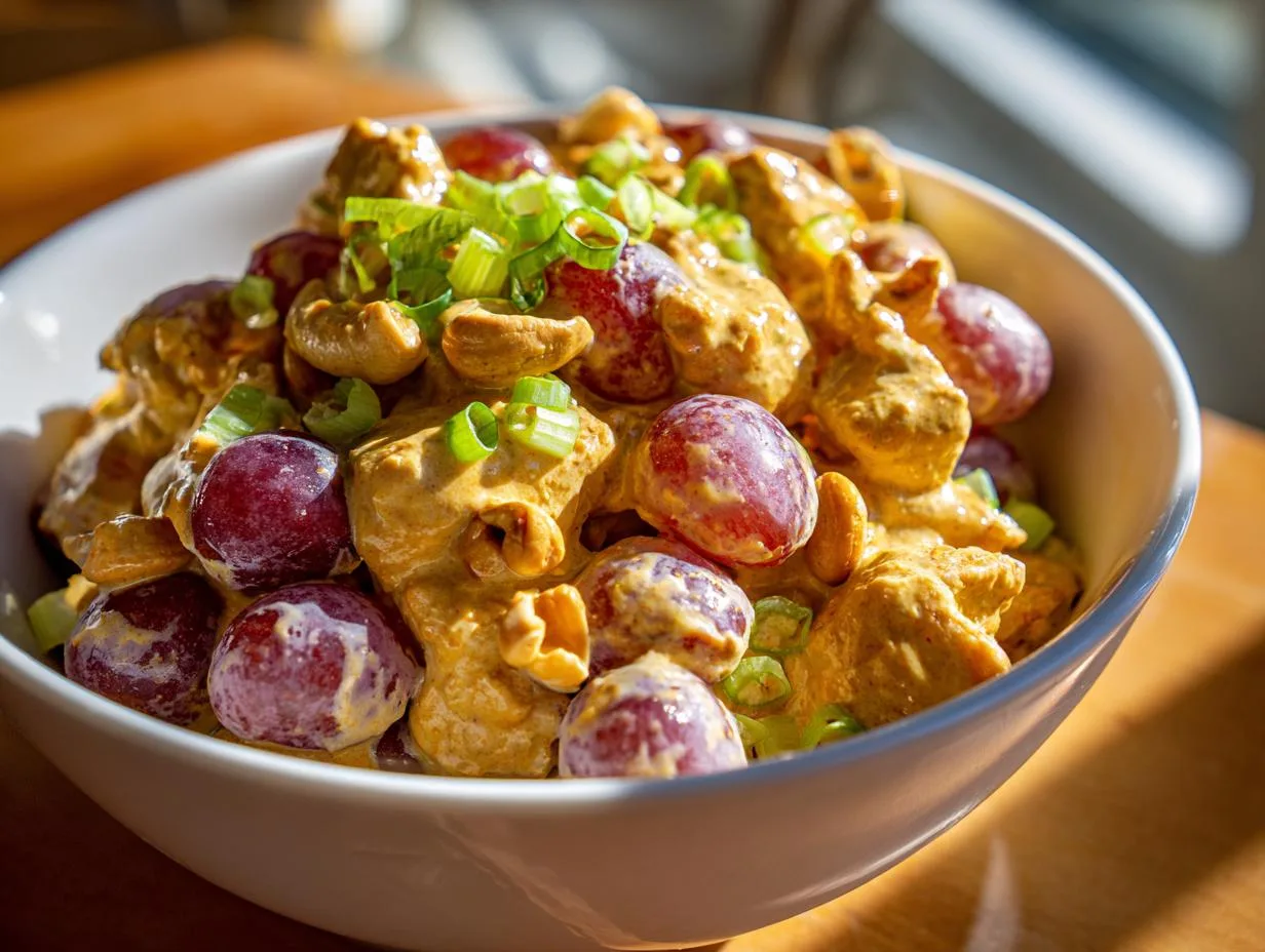 Curry Cashew Grape Chicken Salad Recipe: Tastes Like Home
