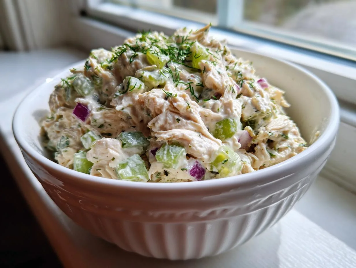 Dill Pickle Protein Chicken Salad: 25g Protein Per Serving