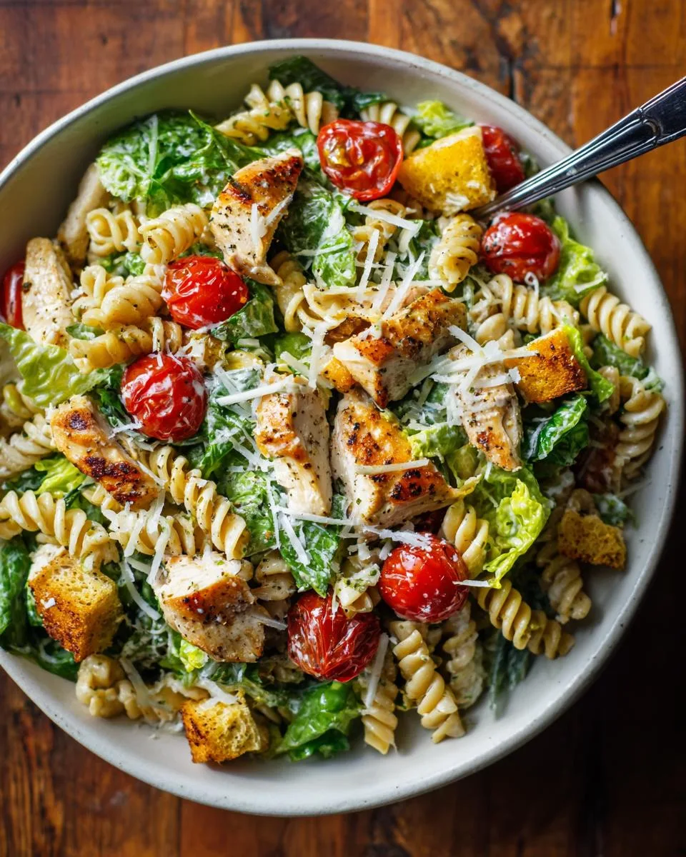 Easy Chicken Caesar Pasta Salad - detail 3