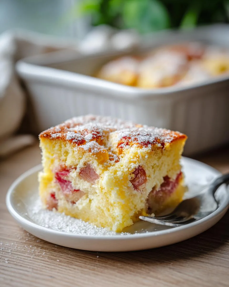 Easy Rhubarb Custard Cake Recipe - detail 3
