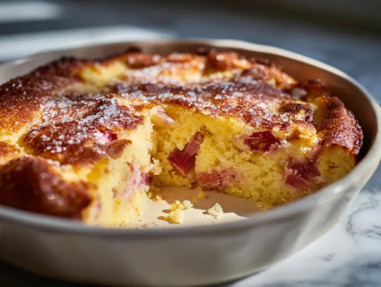 Easy Rhubarb Custard Cake Recipe