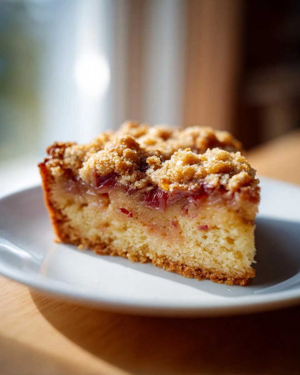 Easy Rhubarb Upside Down Cake - detail 3