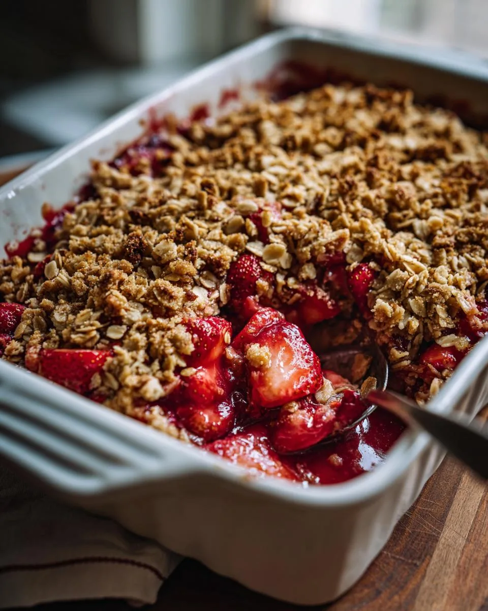 Easy Strawberry Rhubarb Crisp Recipe - detail 3