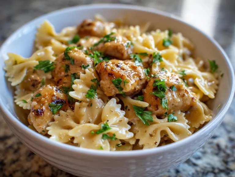 Garlic Butter Chicken with Bowtie Pasta