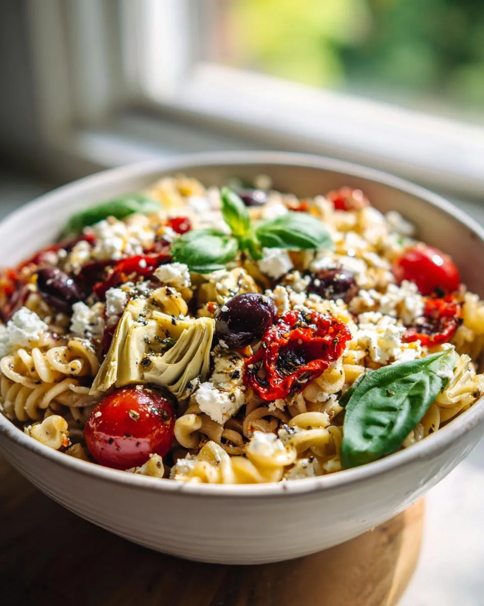 Greek Artichoke Pasta Salad Bowl - detail 3