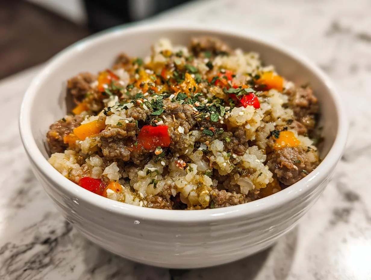 Easy Keto Beef Cauliflower Rice Recipe – Grandma’s Favorite!