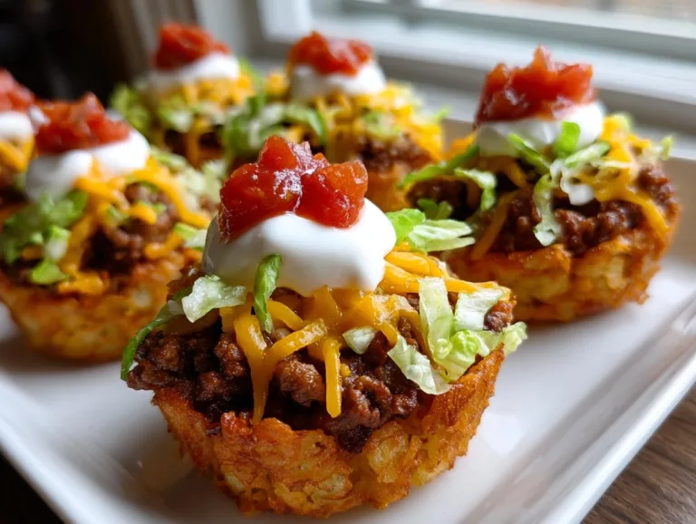 Loaded Tater Tot Taco Cups