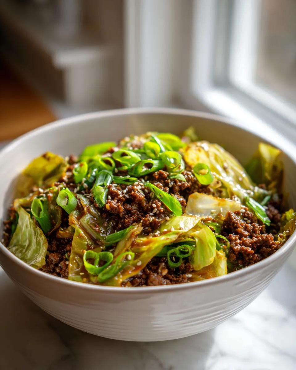 Low Carb Mongolian Ground Beef Cabbage - detail 3