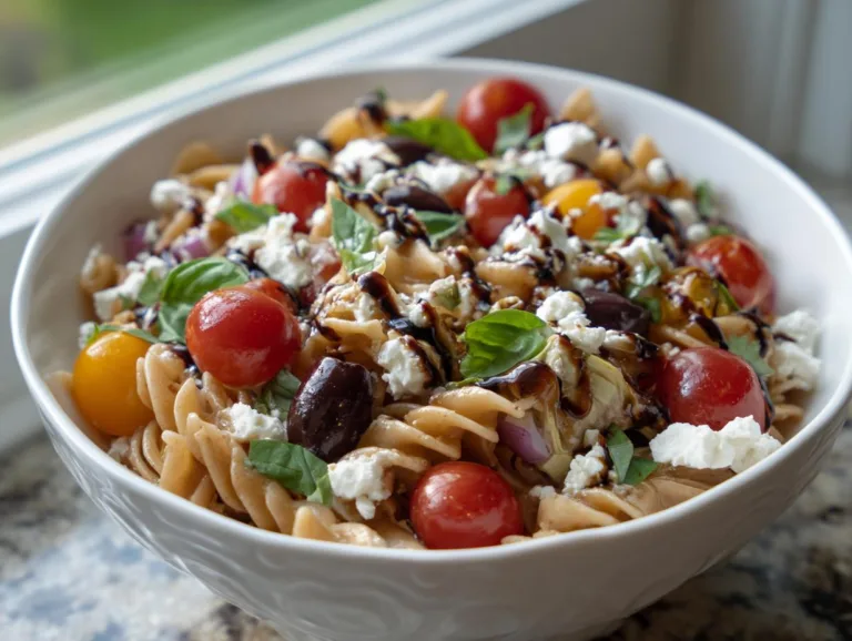 Mediterranean Feta Pasta Salad Bowl