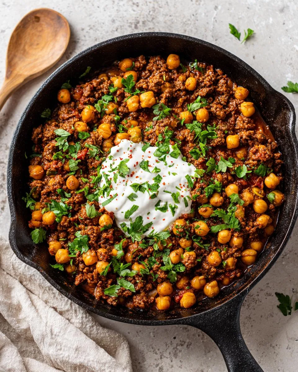 Middle Eastern Beef Chickpeas Skillet - detail 3