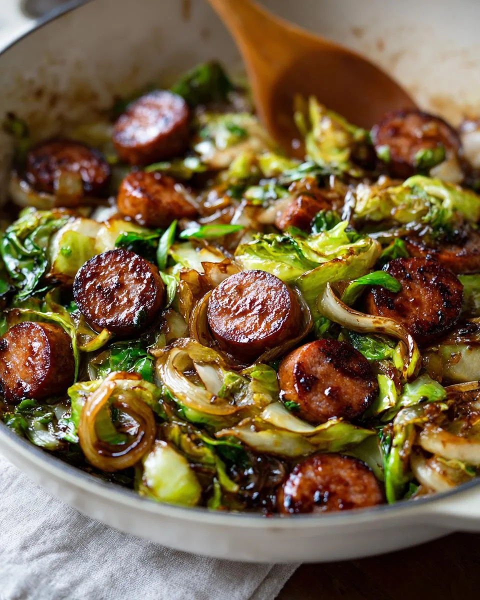 Sausage and Cabbage Stir Fry - detail 3