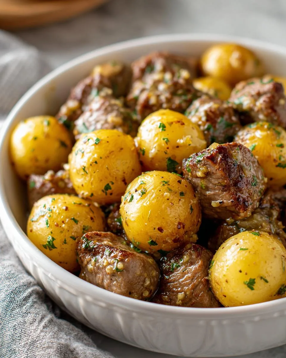 Slow Cooker Garlic Butter Beef Bites with Potatoes - detail 3