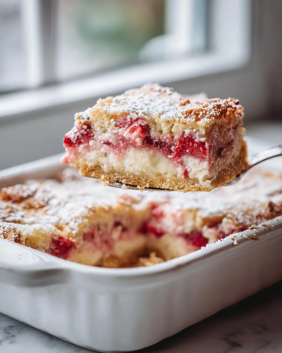 Strawberry Rhubarb Cheesecake Bars - detail 3