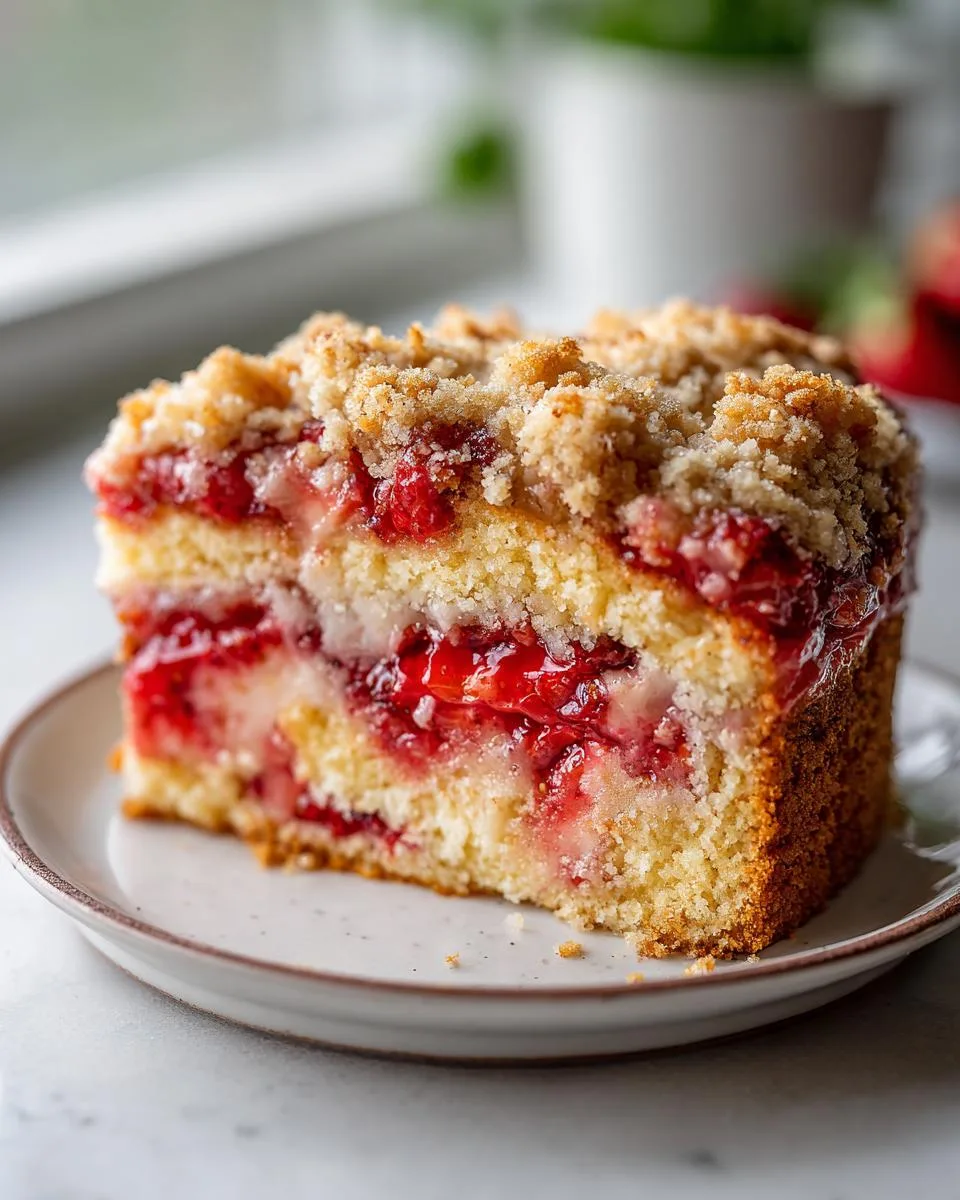 Strawberry Rhubarb Coffee Cake Recipe - detail 3
