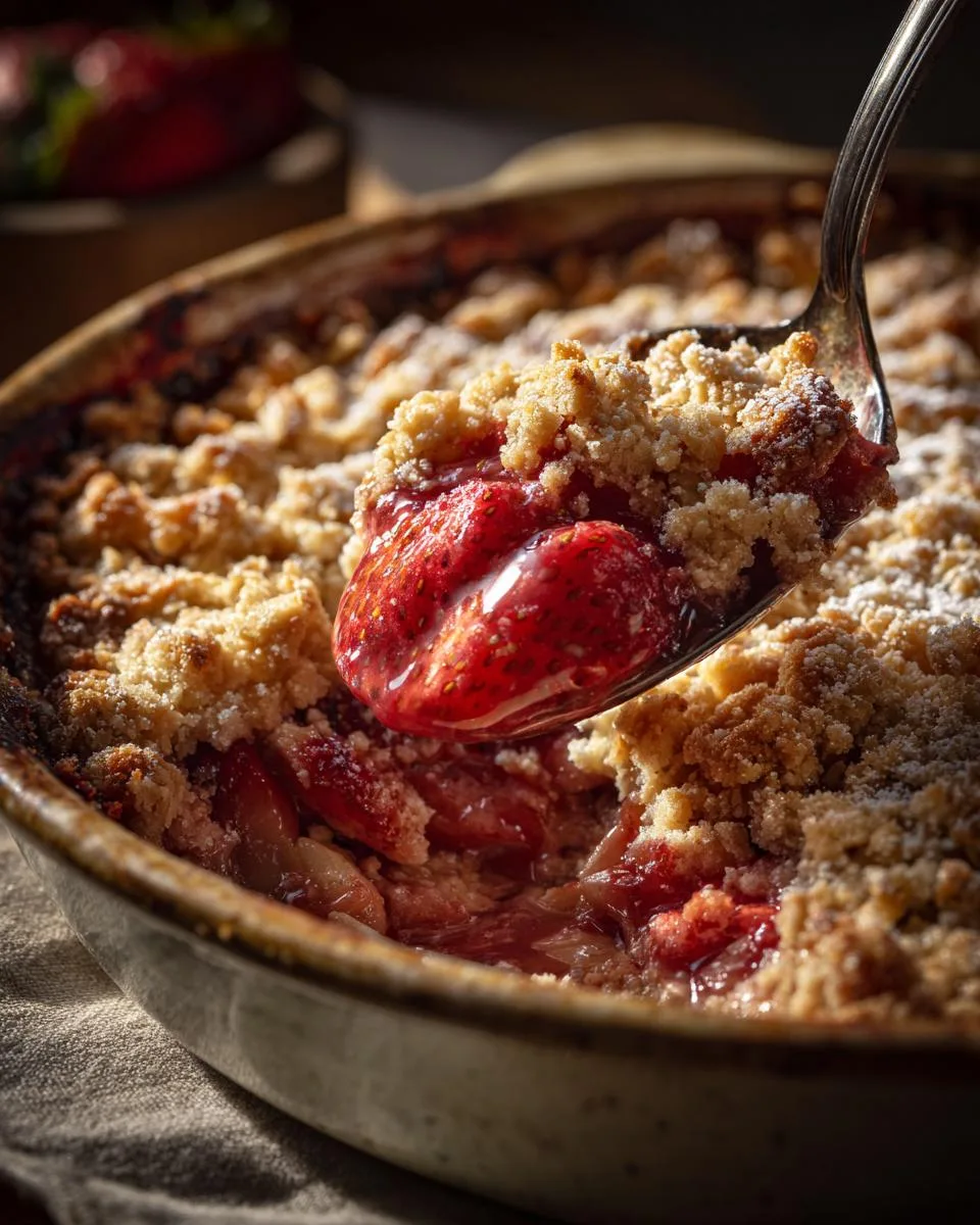 Strawberry Rhubarb Oat Crisp - detail 3