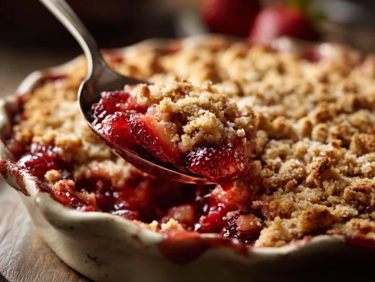 Strawberry Rhubarb Oat Crisp