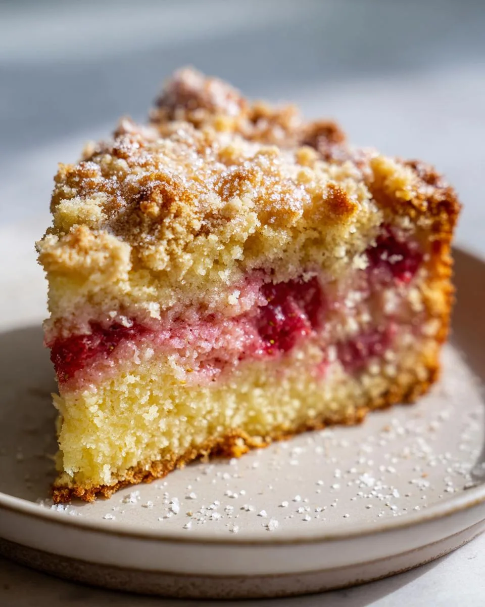 Strawberry Rhubarb Streusel Coffee Cake - detail 3