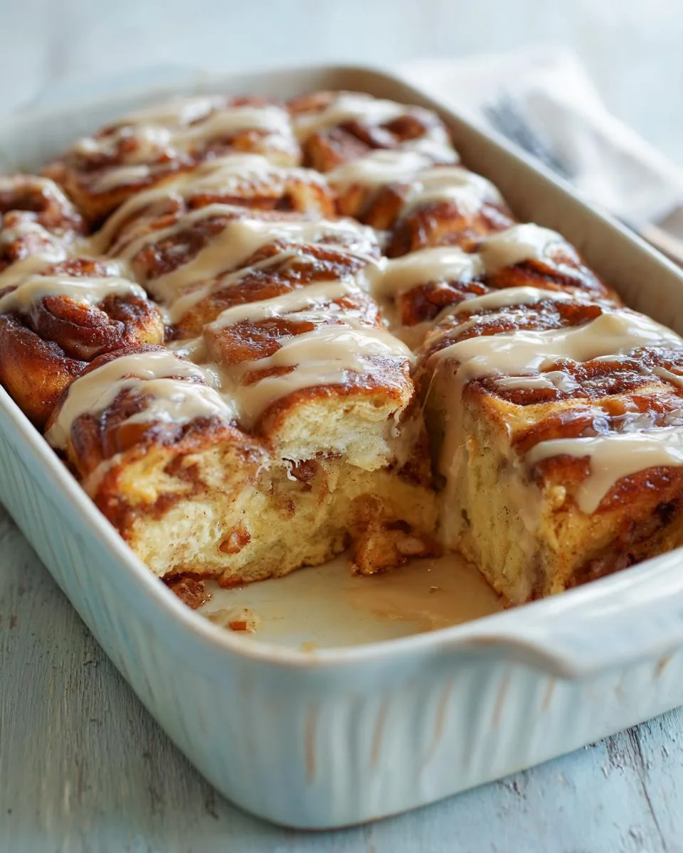 cinnamon roll breakfast casserole - detail 3