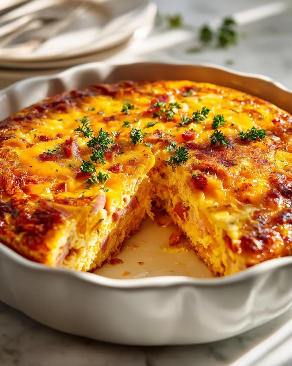 hashbrown ham breakfast casserole - detail 3