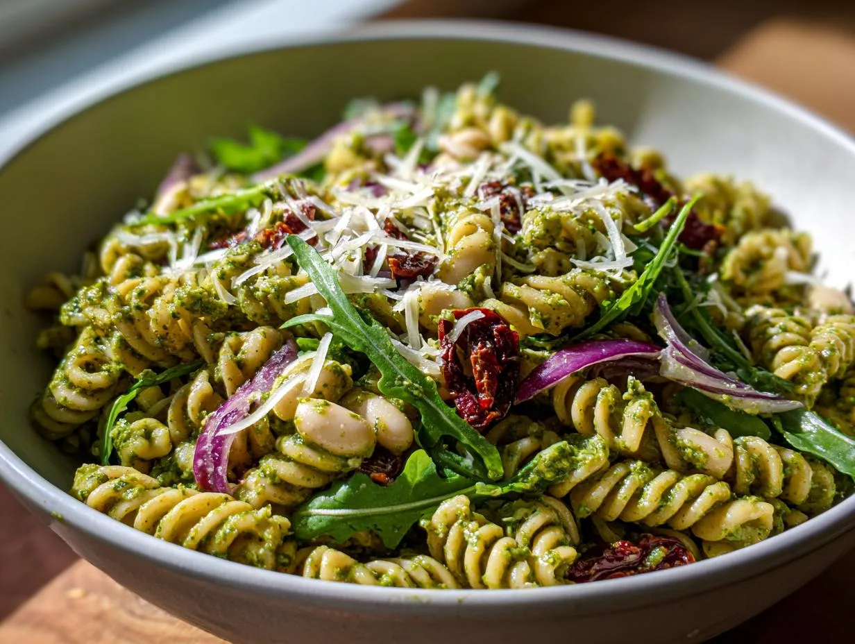 Arugula Lemon Pesto Pasta Salad for 30-Minute Bliss