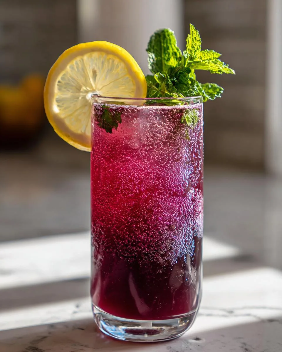 Black Raspberry Lemonade Mocktail - detail 1