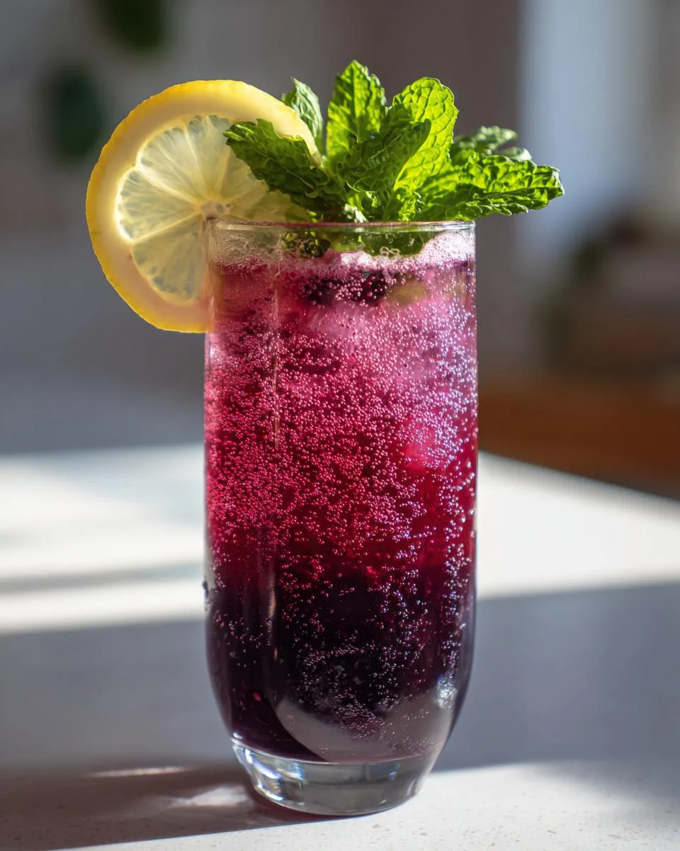 Black Raspberry Lemonade Mocktail - detail 2