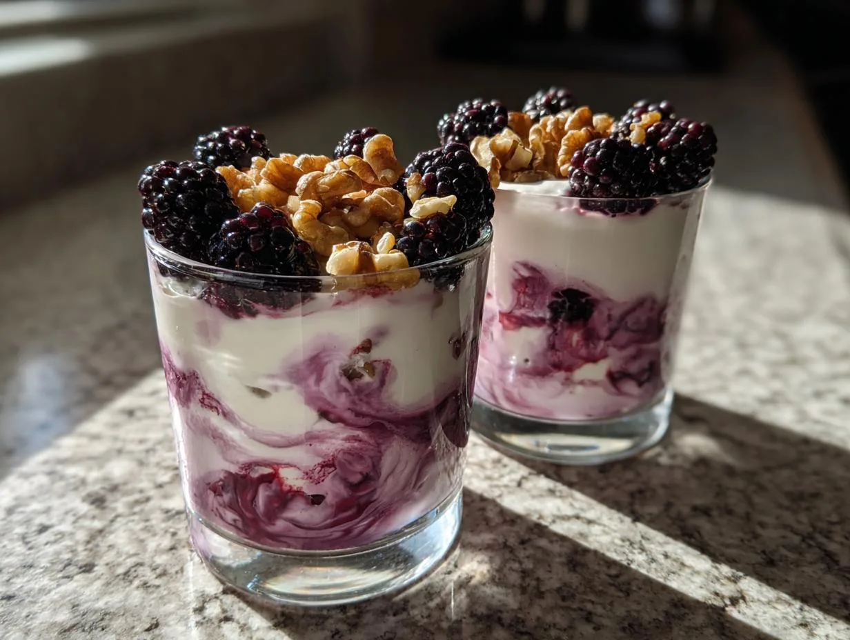 5-Minute Black Raspberry Yogurt Parfait Cups You’ll Adore
