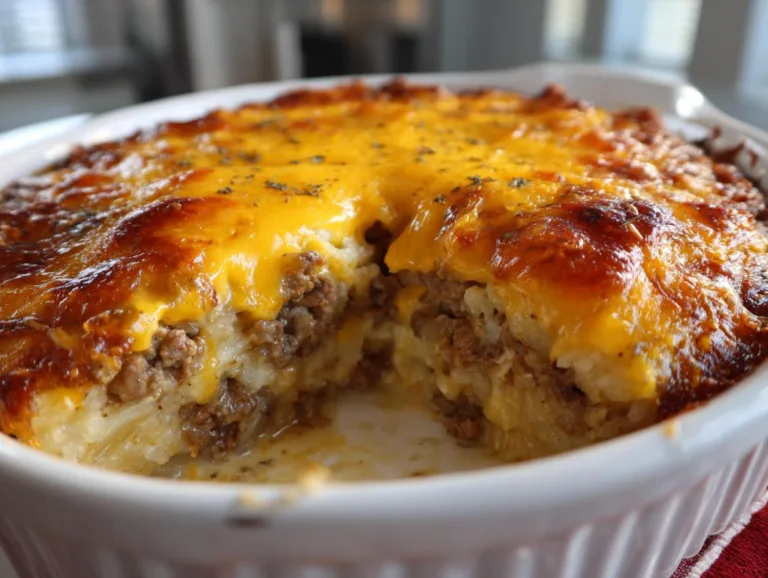 Cheesy Beef Potato Bake