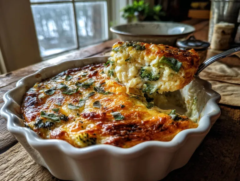 Cheesy Egg Rice Breakfast Bake