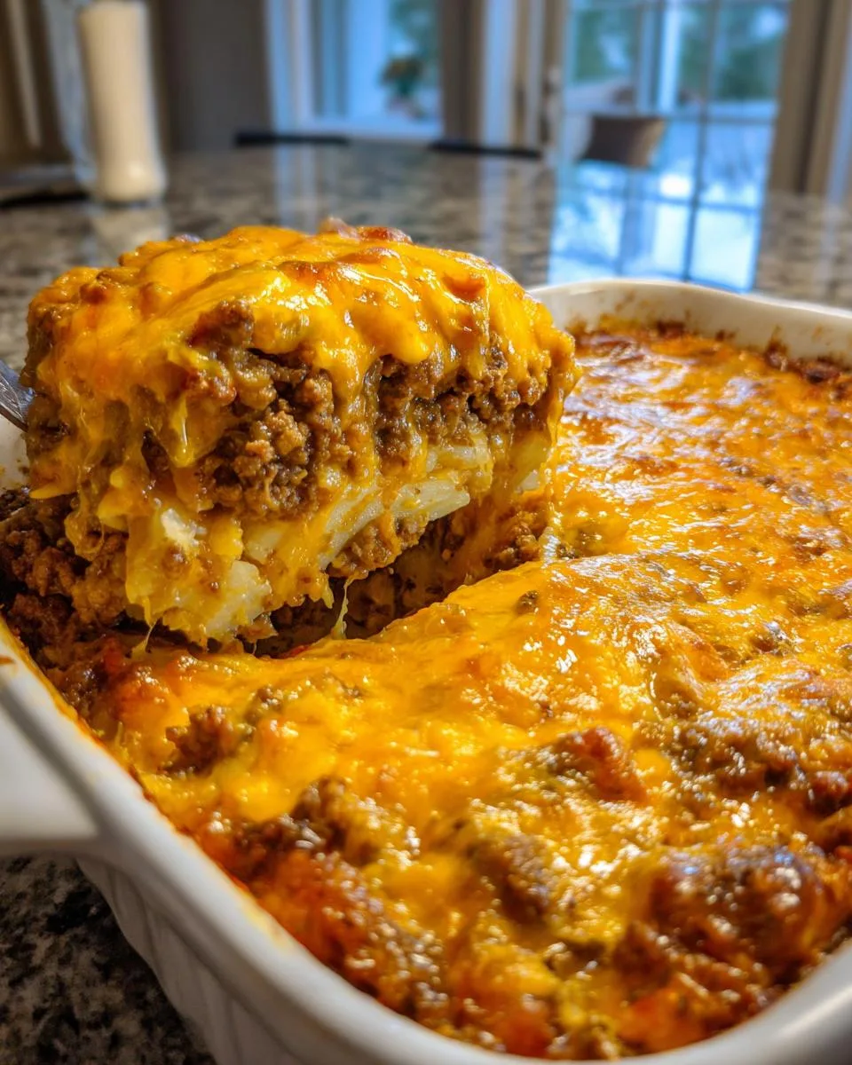 Cheesy Ground Beef Potato Casserole - detail 1