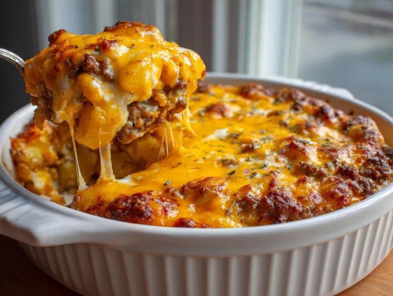 Cheesy Ground Beef Potato Casserole