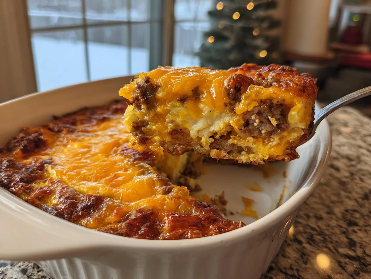 Heavenly Cheesy Potato Egg Breakfast Bake in 1 Pan