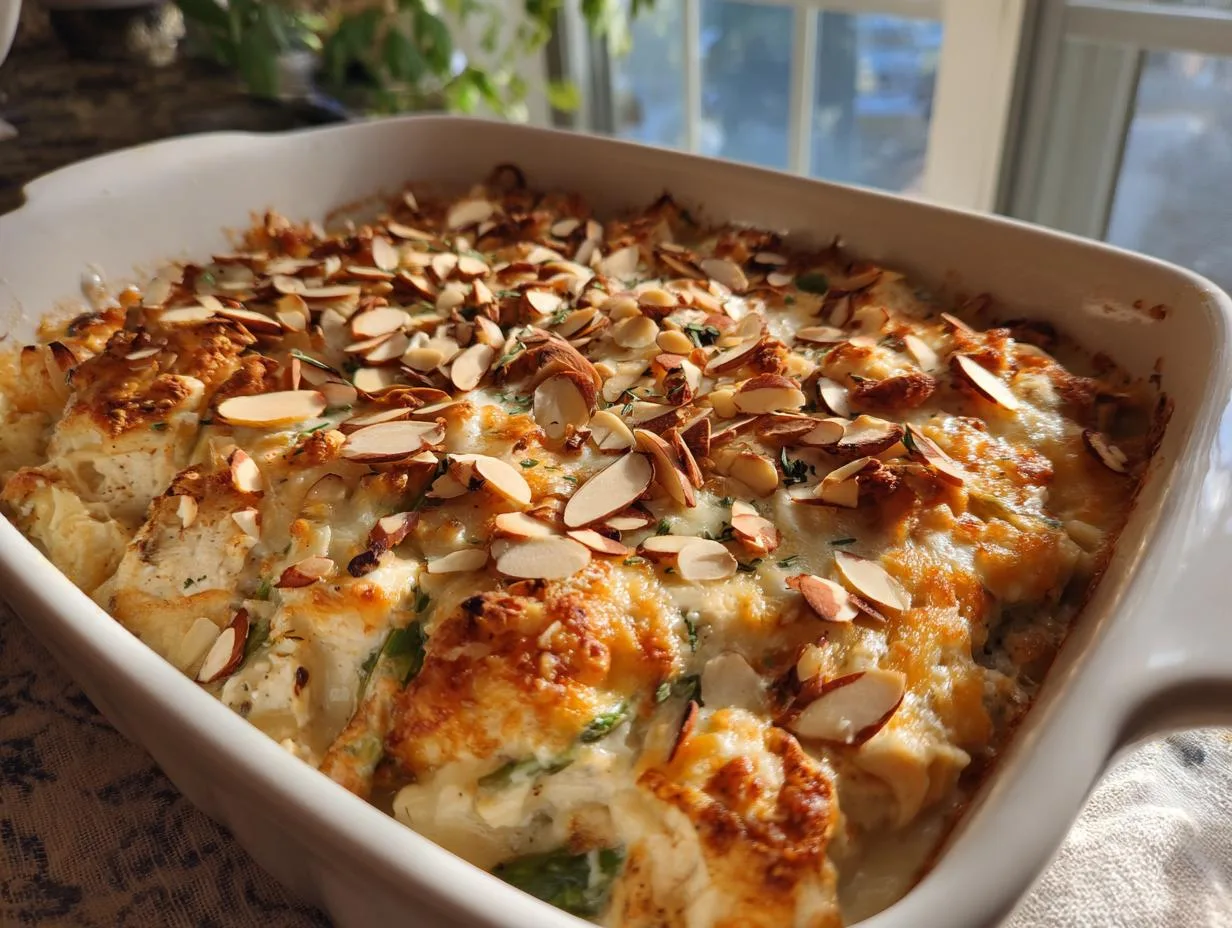 5-Star Chicken Asparagus Almond Casserole Recipe