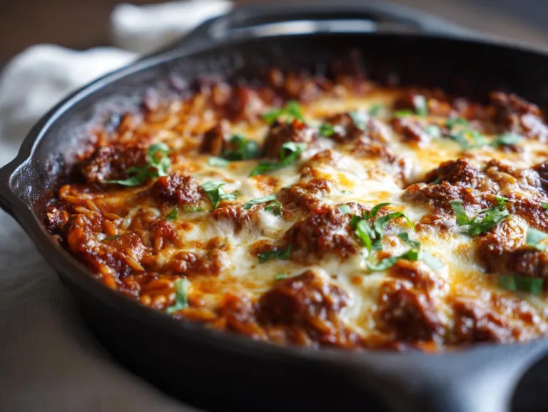 Creamy Ground Beef Orzo