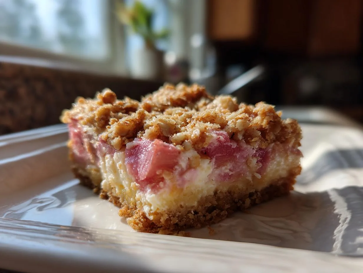 Creamy Rhubarb Cheesecake Bars That Steal Hearts