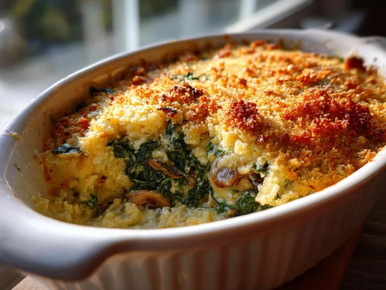 Creamy Spinach Mushroom Casserole