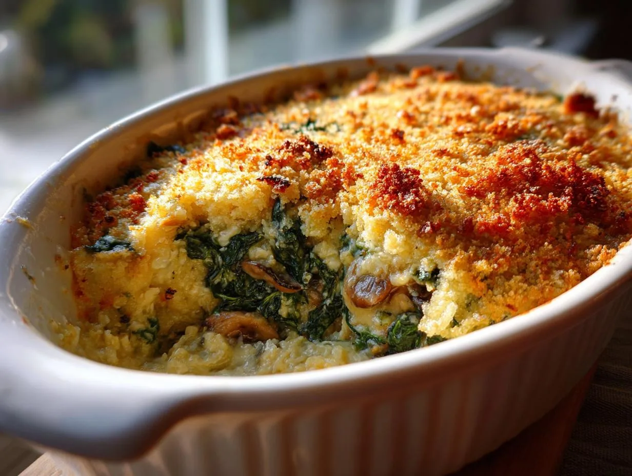 5-Star Creamy Spinach Mushroom Casserole: Steals the Show