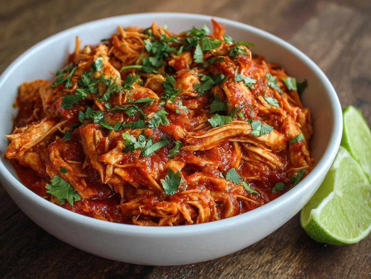 5-Minute Crockpot Salsa Chicken That Melts in Your Mouth