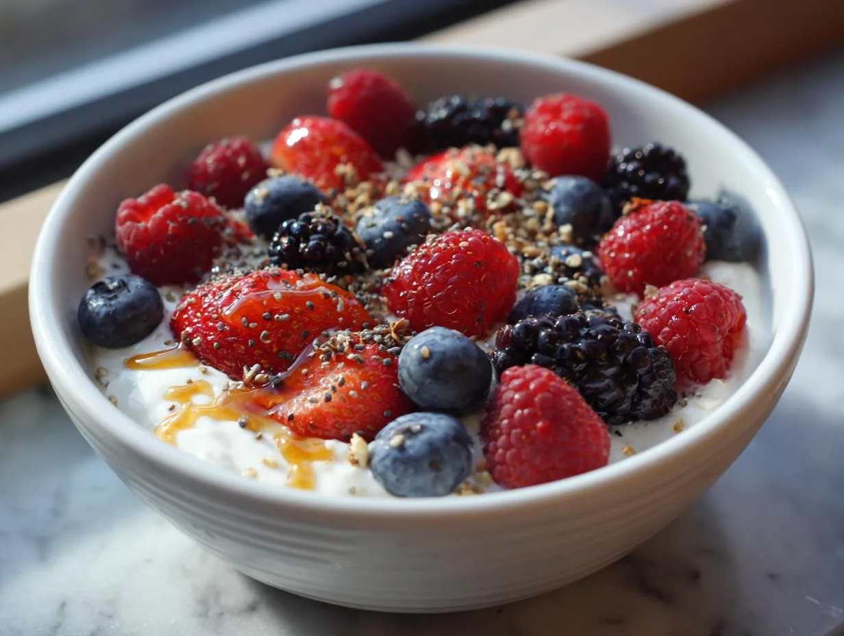 Creamy Greek Yogurt Berry Breakfast Bowls in 5 Minutes Flat