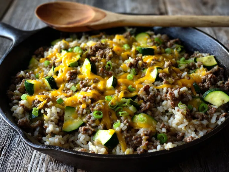 Ground Beef Zucchini Rice Skillet