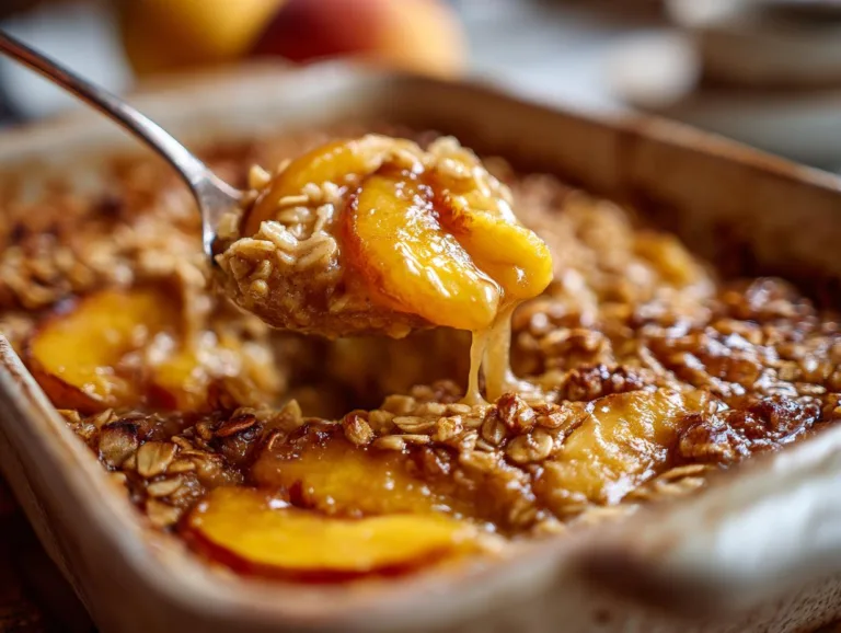 Peach Cobbler Baked Oatmeal