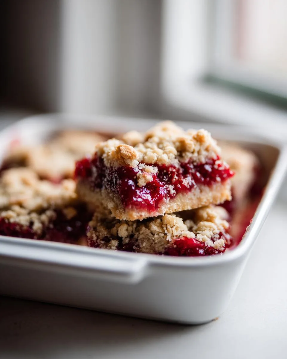 Raspberry Almond Crumble Bars - detail 3