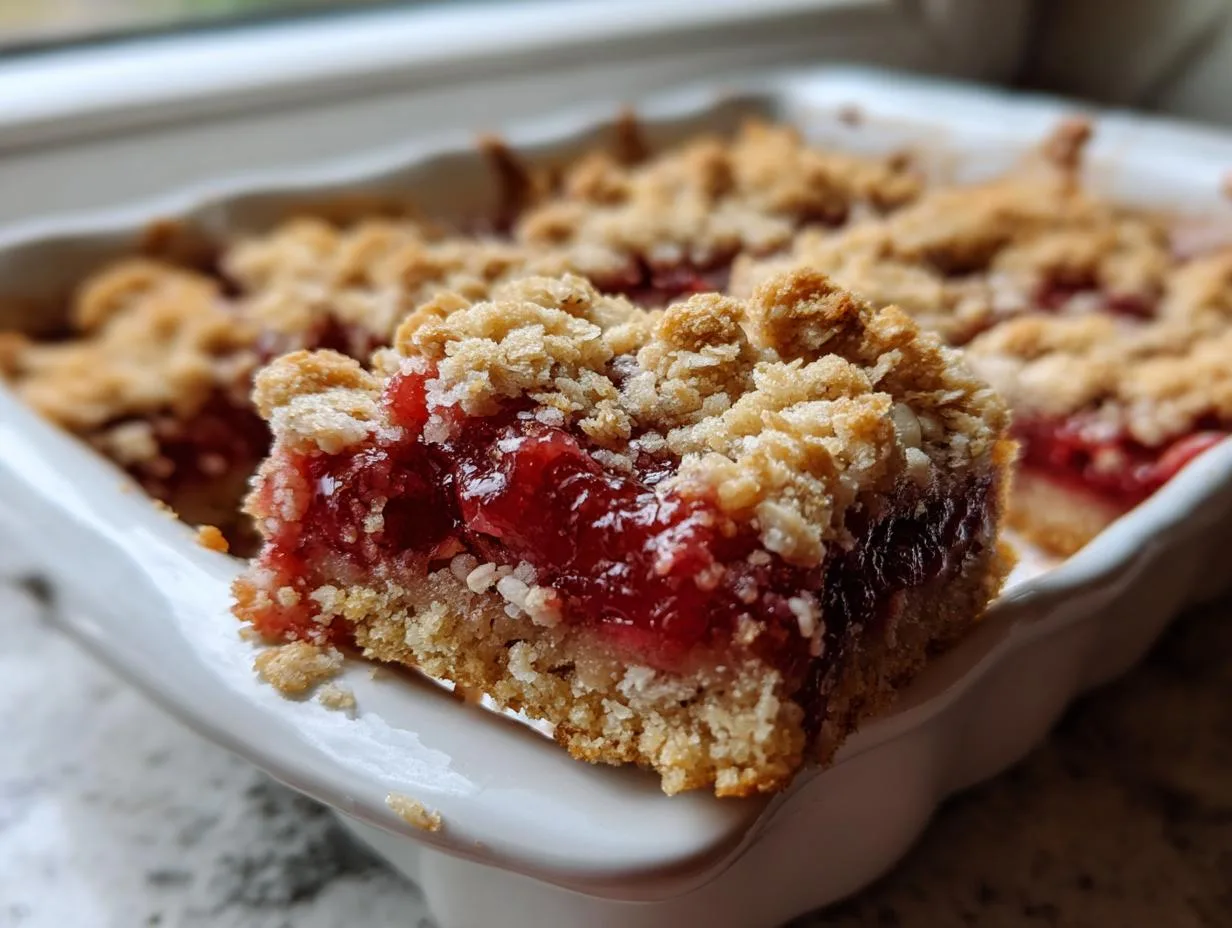 Irresistible 3-Layer Raspberry Almond Crumble Bars