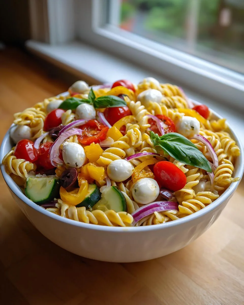 Summer Italian Pasta Salad Bowl - detail 3