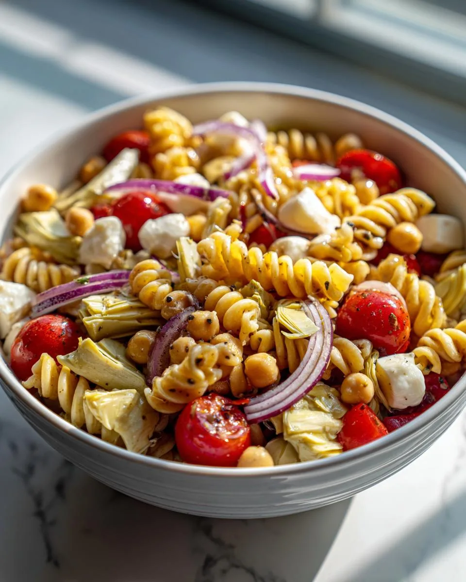 Artichoke Chickpea Pasta Salad Recipe - detail 3