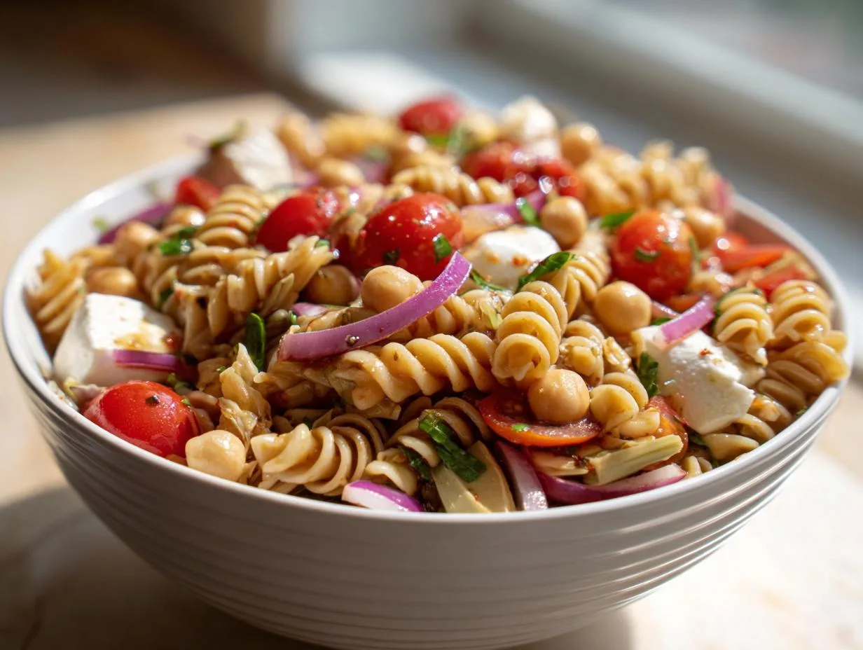 30-Minute Artichoke Chickpea Pasta Salad That Steals Hearts